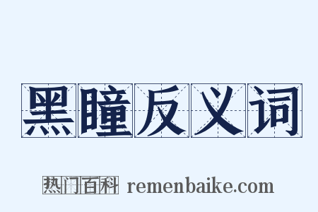 黑瞳反义词是什么意思的图片